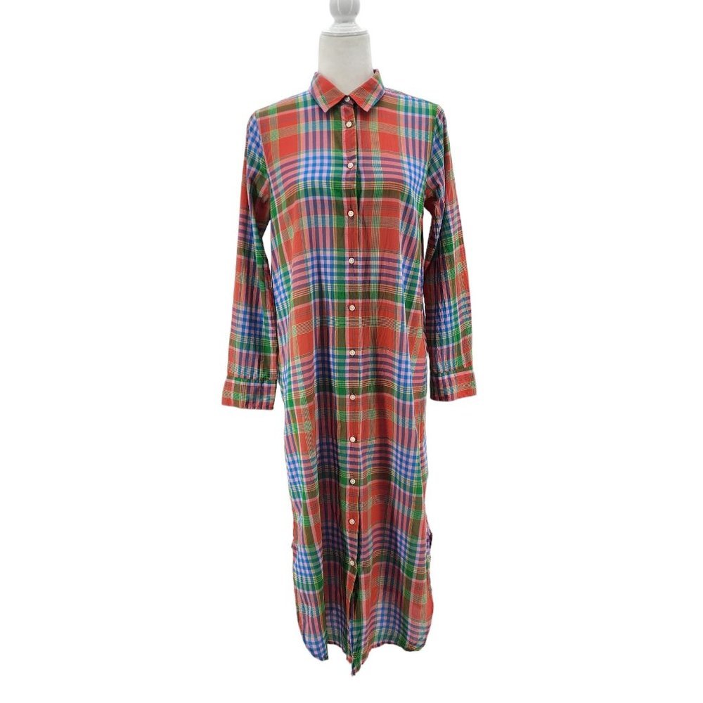 J. Crew Multicolor Plaid Midi Dress